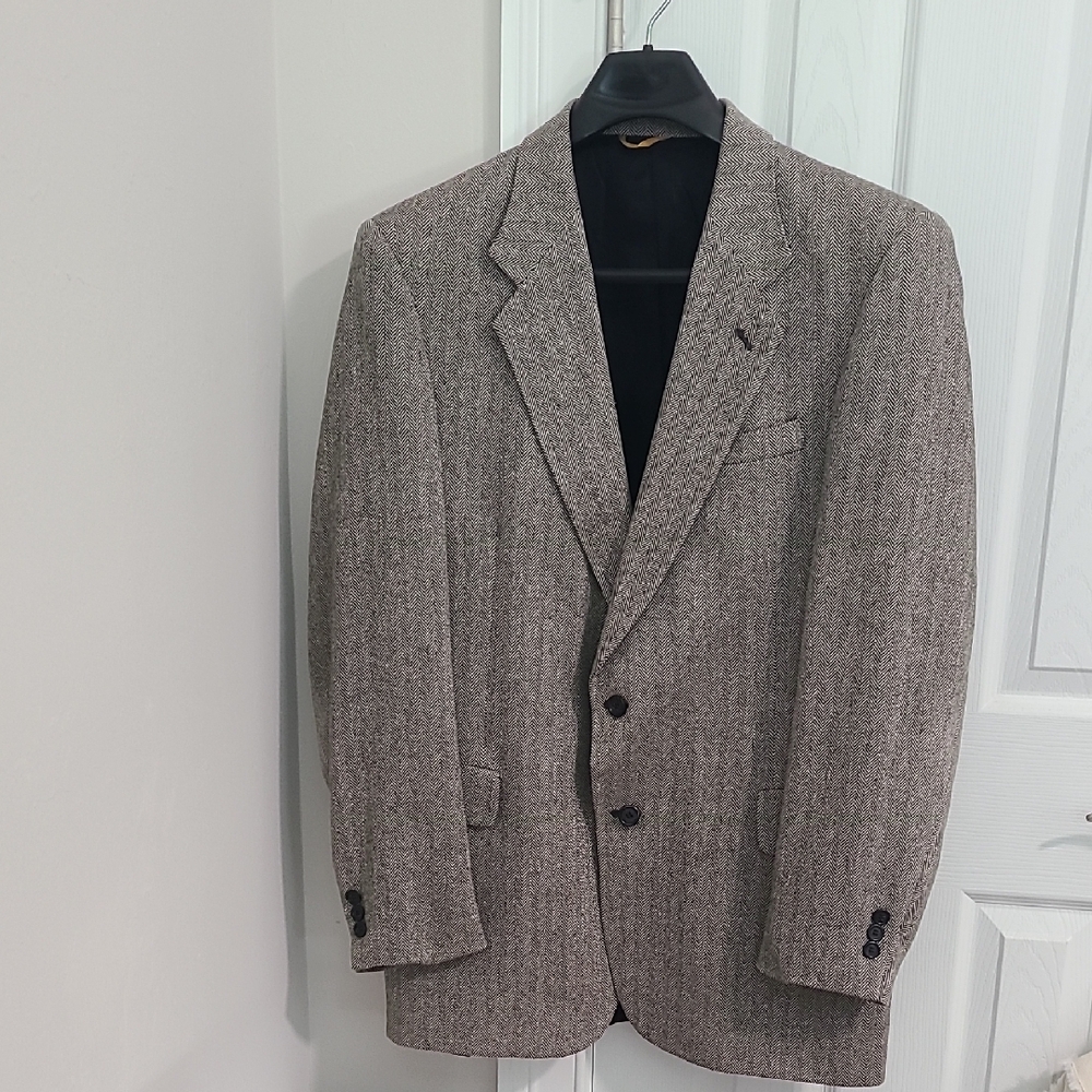 Sterling & Hunt Herringbone Men's Suit Coat Sport Jacket Blazer
